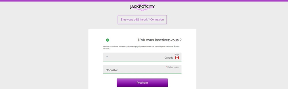 s’inscrire sur le casino Jackpot City ?