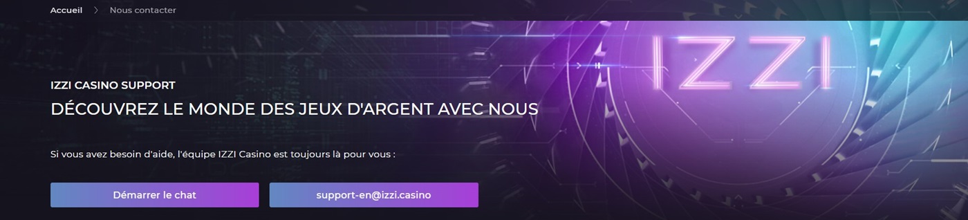 support clientèle de Izzi Casino